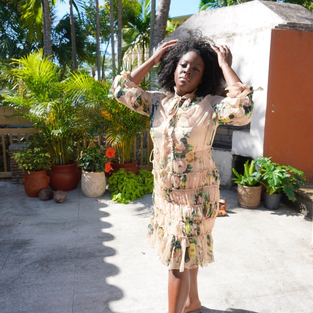 Floral Colorful Midi - Josephine Dress